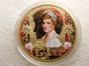 Princess Diana Memorial, Gold Plated Souvenir Medal, No COA, OS1794