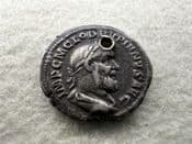 Pupienus (238 AD), Silver Denarius, Felicitas Standing, Rare, Holed AVF, CS11633