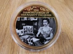 QEII Diamond Jubilee, Christmas Broadcast, 2012 Gold Plated Medal, With COA, OS343