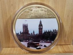 QEII Diamond Jubilee, Thames Pageant, 2012 Large Gold Plated Medal, With COA, OS396