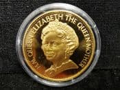 Queen Mother 85th Birthday, 1985 Gold Plated Medal, No COA, OS1550