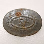 Royal Arsenal, 5 Shilling Co-Op Society Shop Token, Fair, CS489