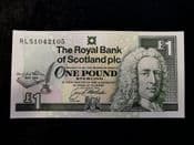 Royal Bank of Scotland, One Pound 1994 (Robert Louis Stevenson), AUNC, BKN1626