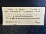 San Marino, Emergency Issue, 200 Lire 1976, AUNC, BKN2533