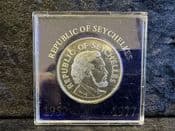 Seychelles, Silver (.500), 25 Rupees 1977 (QEII Silver Jubilee), in Tatty Case, OS638