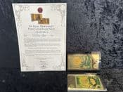 Sir Isaac Newton, 2019 24ct Gold Foil Banknote Pair, With COA, OS721
