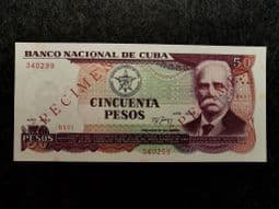 South America, 50 Pesos 1990 (Specimen Overprint), EF Slight Stains, BKN1115