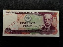 South America, 50 Pesos 1990 (Specimen Overprint), EF Stains, BKN1114