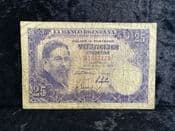 Spain, 25 Pesetas 1954, VG, BKN1812