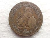 Spain, 5 Centimos 1870 OM, Fair, CS12960