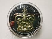 St Edwards Crown, Gold Plated & Swarovski Medal, No COA, OS051