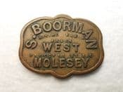 Surrey, West Molesey, S. Boorman One Shilling Market Token, AVF, CS4601