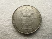 Sweden, Silver (.400), One Krona 1963 U, VF, CS11315