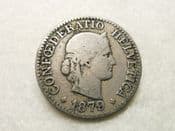 Switzerland, 10 Rappen 1879 B, Fair, CS9155