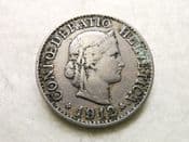 Switzerland, 10 Rappen 1912 B, AF, CS8803