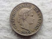 Switzerland, 10 Rappen 1919 B, VF, CS13899