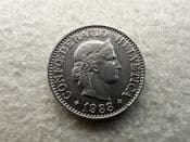 Switzerland, 10 Rappen 1933 B, VF, CS11356