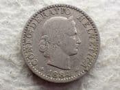 Switzerland, 20 Rappen 1884 B, F, CS13947