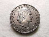 Switzerland, 20 Rappen 1919 B, VF, CS9563