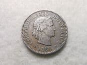 Switzerland, 5 Rappen 1880 B, VF, CS10213