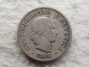 Switzerland, 5 Rappen 1900 B, Fair, CS13898
