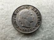 Switzerland, 5 Rappen 1921 B, VF, CS11177