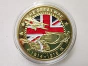 The Great War 1914-1918, Gold Plated Medal, No COA, OS227