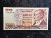 Turkey, 20'000 Lira (1988), VF, BKN2149