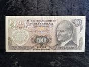 Turkey, 50 Lira (1976), VF, BKN2146