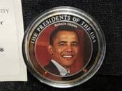 US Presidents, 2008 Silver Plated Medal (Obama), With COA, OS1470