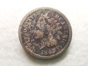 USA, Indian Head One Cent 1863, Poor, CS9760