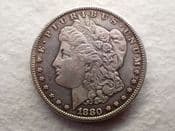 USA, Silver (.900), Morgan Dollar 1880 S, AEF, CS12346