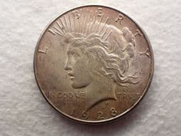 USA, Silver (.900), Peace Dollar 1928 S, AEF, CS12364