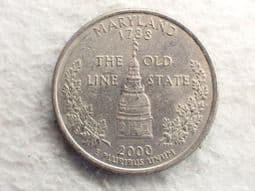 USA, State Quarter 2000 D (Maryland), AVF, CS13394