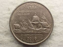 USA, State Quarter 2000 D (Virginia), VF, CS12784