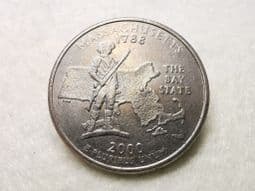 USA, State Quarter 2000 P (Massachusetts), VF, CS9165