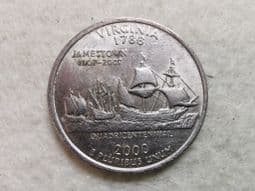 USA, State Quarter 2000 P (Virginia), VF, CS10791