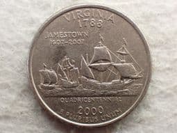 USA, State Quarter 2000 P (Virginia), VF, CS13026