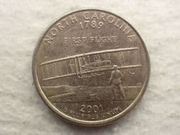 USA, State Quarter 2001 D (North Carolina), VF, CS12663