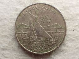 USA, State Quarter 2001 D (Rhode Island), VF, CS13056