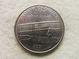 USA, State Quarter 2001 P (North Carolina), Stained VF, CS10641