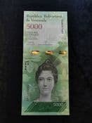 Venezuela, 5000 Bolivares 2017, UNC, BKN1556