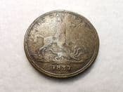 Victoria, Cumberland Jack Token Dated 1837, Pitted Fair, CS4598