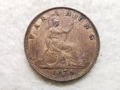 Victoria, Farthing 1876 H (Scarcer Year), Patchy GVF, CS12044
