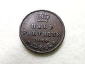 Victoria, Half-Farthing 1844, AVF Scratch, CS7870