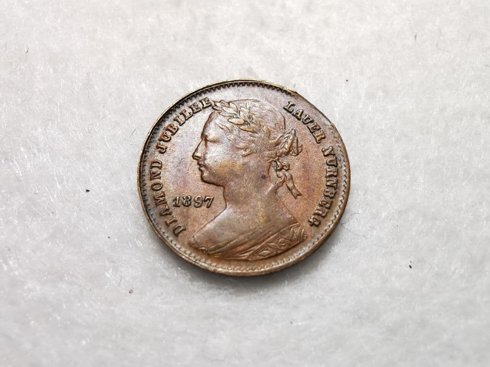 Victoria Lauer Miniature Penny Token Dated 1897 VF CS6295