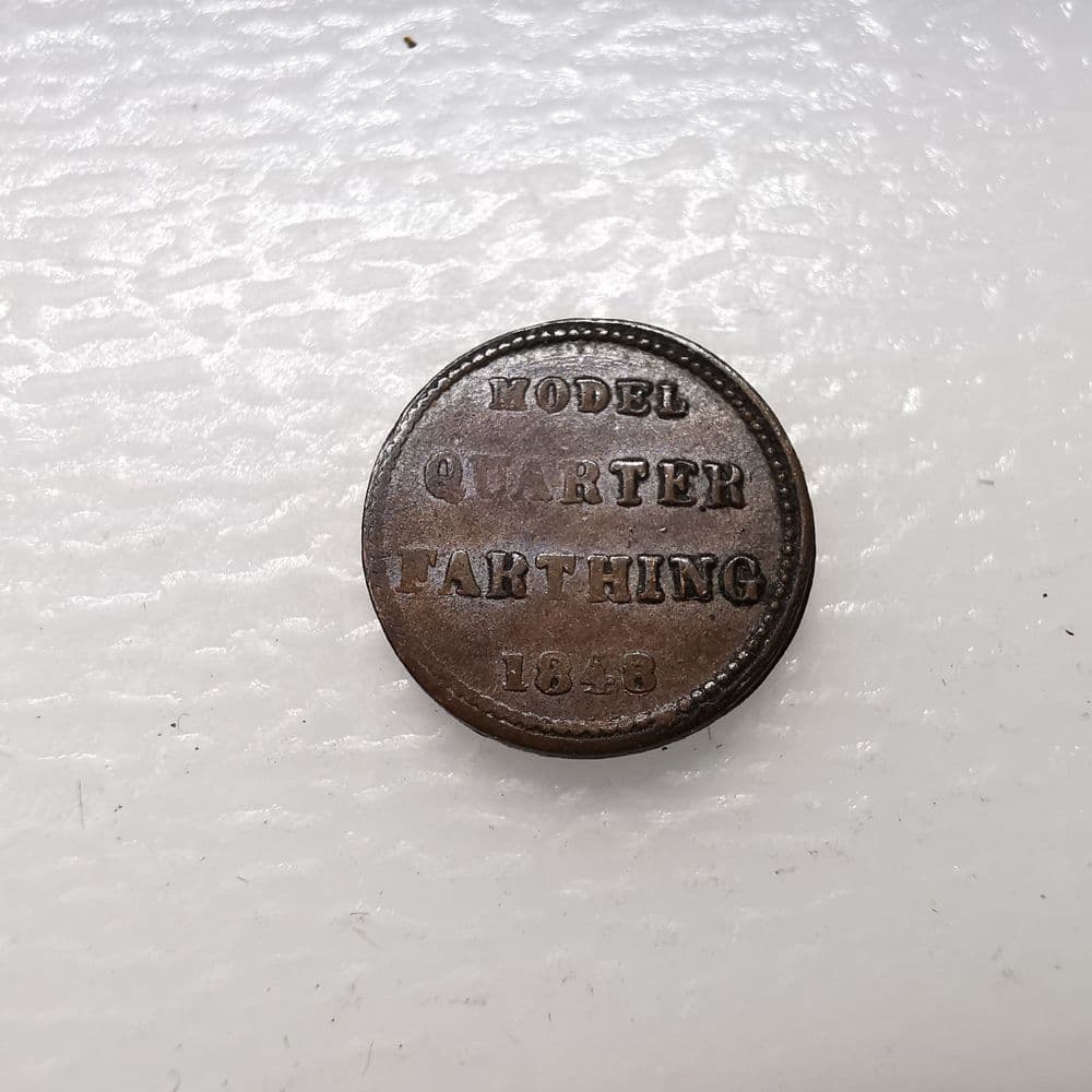 Victoria Model 1 4 Farthing 1848 AF SC2679