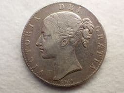 Victoria, Silver (.925), Crown 1844 (Star Stop), AVF, CS12234