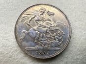 Victoria, Silver (.925), Crown 1889, Cleaned EF, CS11385