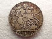 Victoria, Silver (.925), Crown 1891, Fair, CS12817